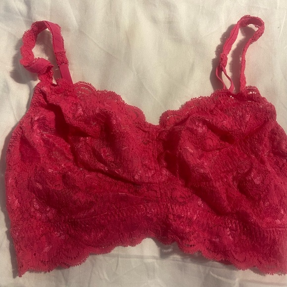 Cosabella Never Say Never Sweetie Lace Bralette: Raspberry - Picture 6 of 8